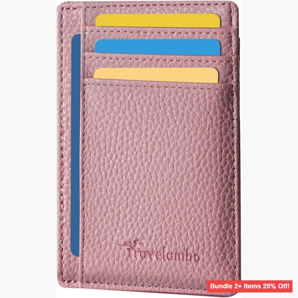 Slim Front Pocket RFID Blocking Leather Wallet Minimalist Medium Size